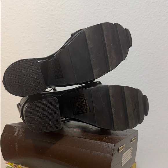 YRU Nightcall Black Platform Heels with Silver Studs - Picture 5 of 6